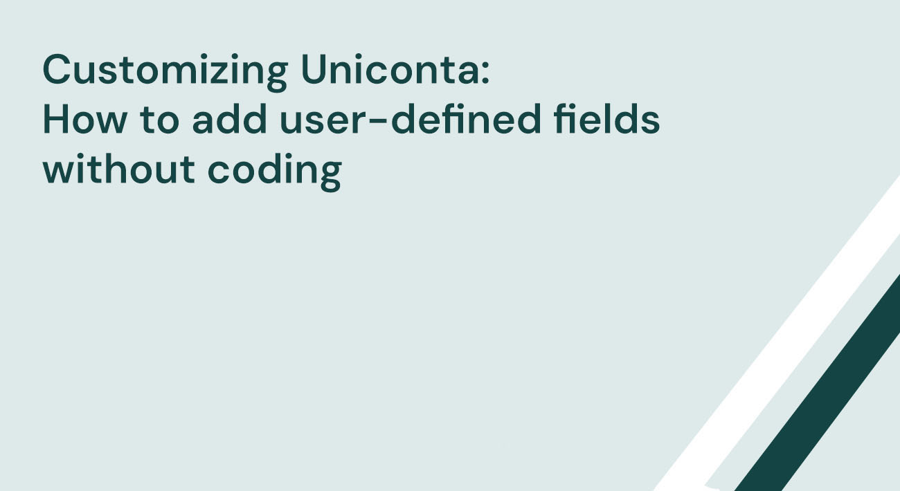 Customizing Uniconta How to add user-defined fields without coding